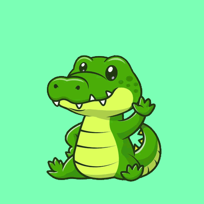 A Cartoon Crocodile Is Sitting On A Green Surface GIF