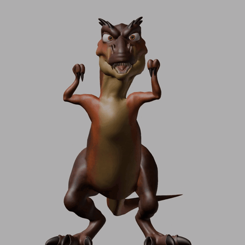 A Cartoon Dinosaur With A Very Angry Face GIF
