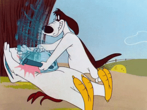 A Cartoon Dog Is Holding A Bottle Of Water GIF