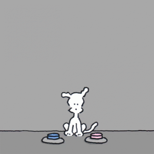 A Cartoon Dog Is Looking At A Sign That Says " Because You Are Beautiful " GIF