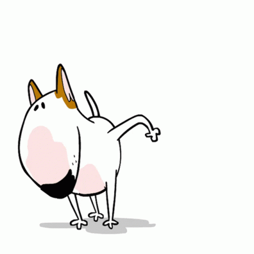 A Cartoon Dog Is Urinating On A White Surface GIF