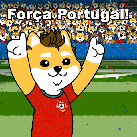 A Cartoon Dog Is Wearing A Portugal Shirt GIF