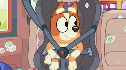 A Cartoon Dog Is Wearing A Seat Belt GIF