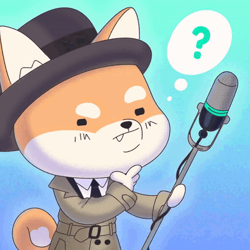 A Cartoon Dog Wearing A Hat And Holding A Microphone GIF