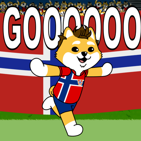 A Cartoon Dog Wearing A Jersey That Says ' Norwegian ' On It GIF