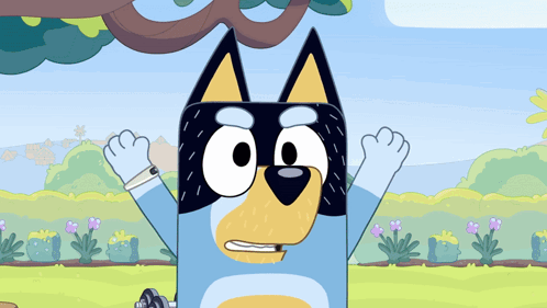 A Cartoon Dog Wearing A Mask Is Standing In Front Of A Tree GIF