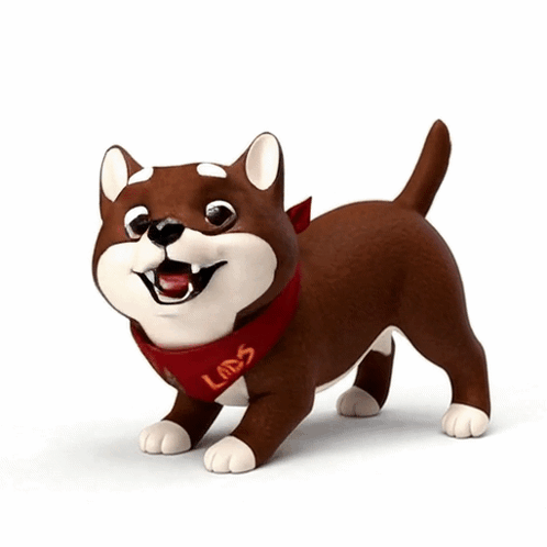 A Cartoon Dog Wearing A Red Scarf With The Word Lads On It GIF