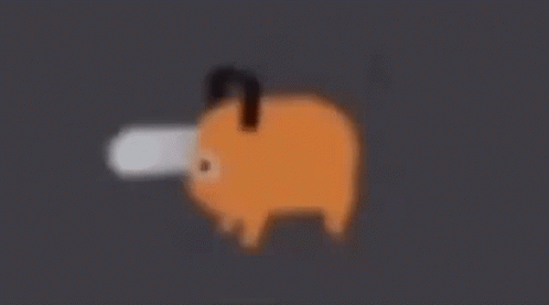 A Cartoon Dog With A Knife In Its Mouth Is Walking On A Dark Background . GIF