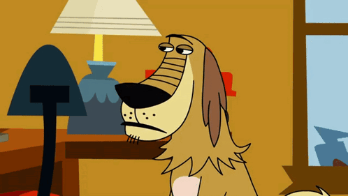 A Cartoon Dog With A Lamp In The Background GIF