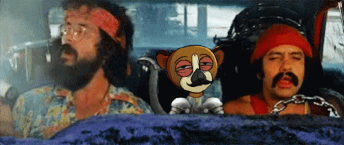 A Cartoon Dog With A Mustache Is Sitting In The Back Seat Of A Car GIF