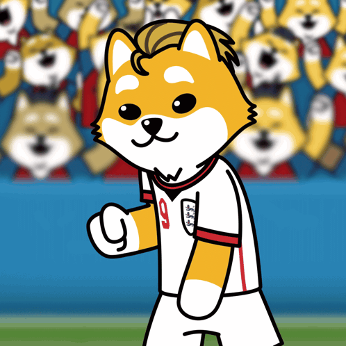 A Cartoon Dog With The Number 9 On His Jersey GIF