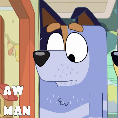 Cartoon Dog With Aww Man Text GIF