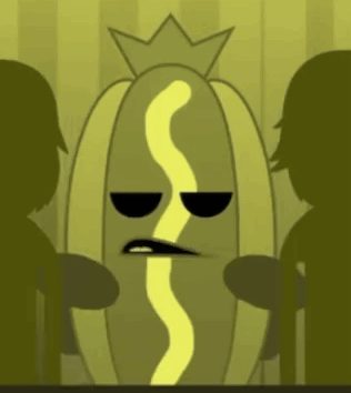 A Cartoon Drawing Of A Banana With A Crown On Top Of It GIF