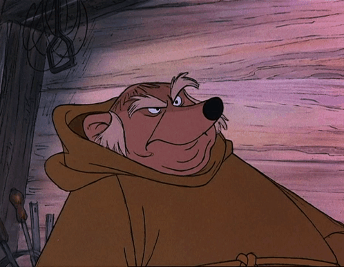 A Cartoon Drawing Of A Bear Wearing A Brown Hooded Cloak GIF