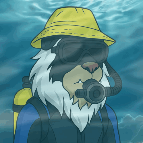 A Cartoon Drawing Of A Bear Wearing A Yellow Hat GIF