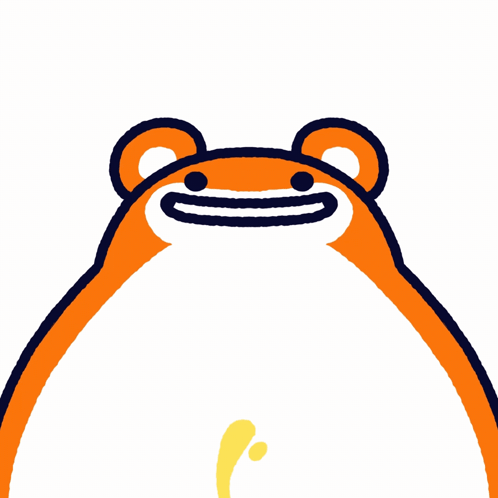 A Cartoon Drawing Of A Bear With A Yellow Splash Coming Out Of It 'S Mouth GIF