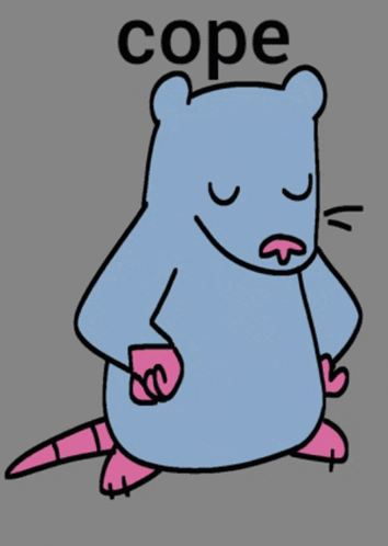 A Cartoon Drawing Of A Bear With The Word Cope Above It GIF