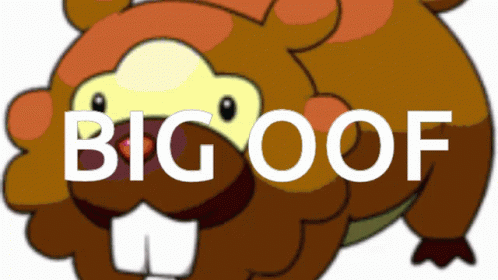A Cartoon Drawing Of A Beaver With The Words Big Oof On It GIF