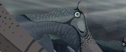A Cartoon Drawing Of A Bird With A Big Eye GIF