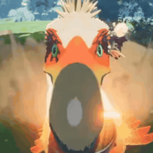 A Cartoon Drawing Of A Bird With A Feathered Head GIF