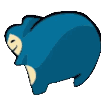 a cartoon drawing of a blue bear with a yellow face on a white background