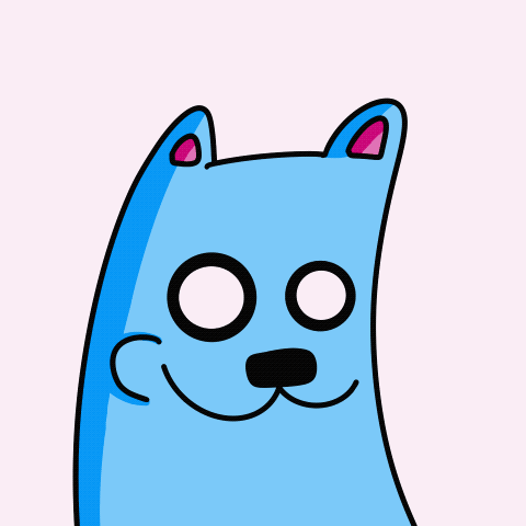A Cartoon Drawing Of A Blue Cat With A Rainbow Colored Fur GIF