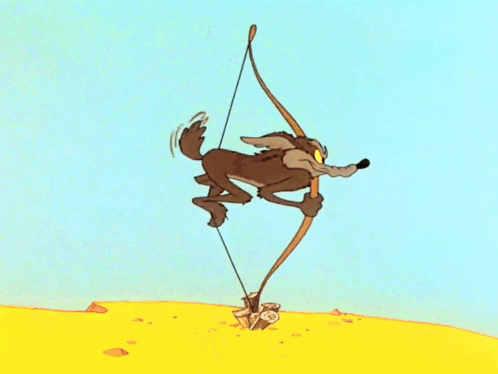A Cartoon Drawing Of A Blue Circle With A Bow And Arrow GIF