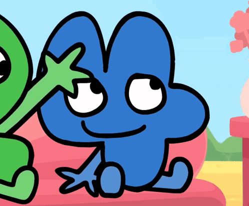 A Cartoon Drawing Of A Blue Number Four Sitting Next To A Green Number Three GIF