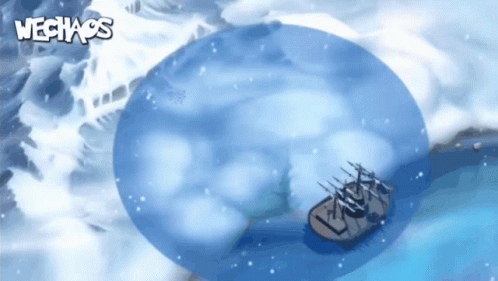A Cartoon Drawing Of A Boat In The Water With The Words Wechaos Written On The Bottom GIF