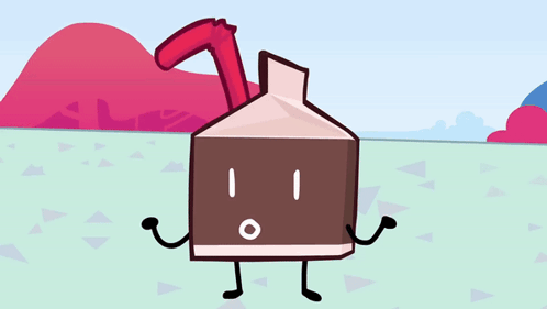A Cartoon Drawing Of A Box With A Face And A Straw GIF