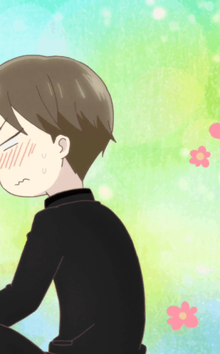 A Cartoon Drawing Of A Boy With A Slight Smirk On His Face GIF