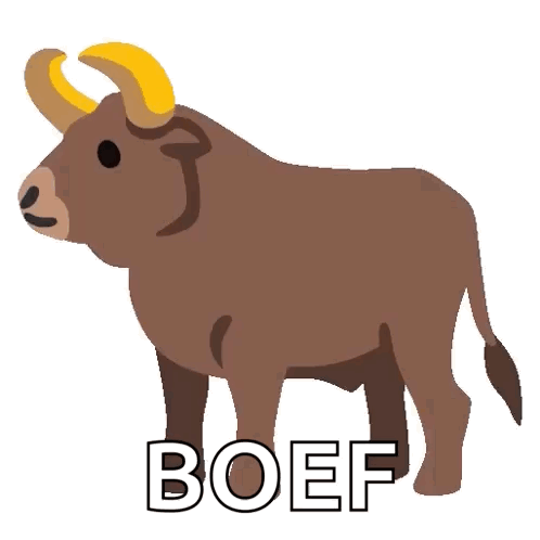 a cartoon drawing of a bull with the word beef written below it