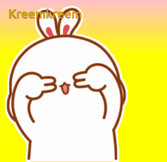 A Cartoon Drawing Of A Bunny With The Name Kreemkreem On The Bottom GIF