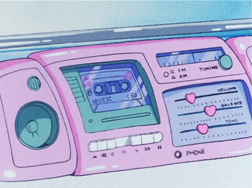 A Cartoon Drawing Of A Cassette Player That Says Phone On It GIF