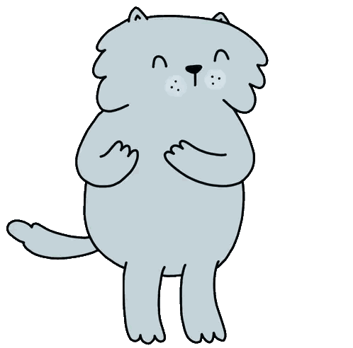 a cartoon drawing of a cat standing with its paws on its hips