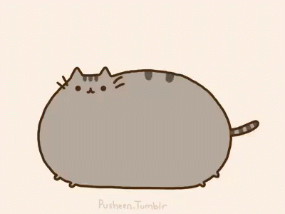 A Cartoon Drawing Of A Cat That Looks Like A Circle . GIF