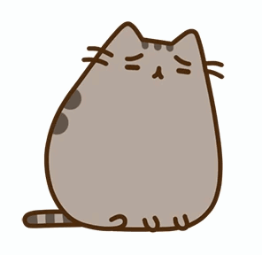 A Cartoon Drawing Of A Cat With A Sad Look On Its Face . GIF