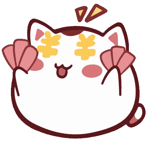 a cartoon drawing of a cat with chinese symbols on its eyes