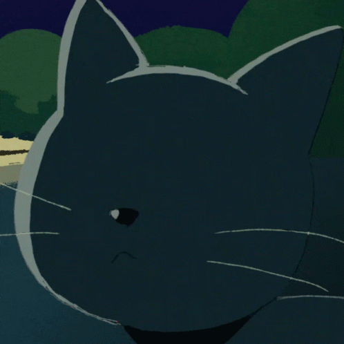 A Cartoon Drawing Of A Cat With Its Mouth Wide Open GIF