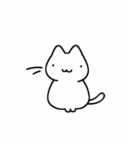 A Cartoon Drawing Of A Cat With Its Tongue Out GIF