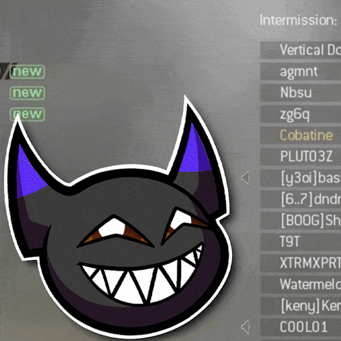 Cartoon Cat With Purple Ears And Teeth GIF