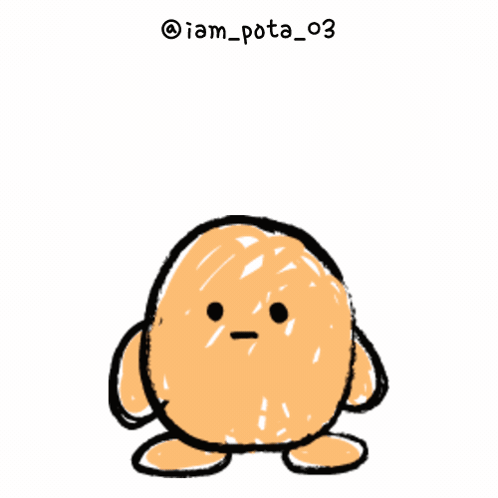 A Cartoon Drawing Of A Chicken Nugget With The Name Iam_pota_03 On The Bottom GIF