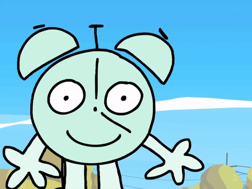 A Cartoon Drawing Of A Clock With A Face And Hands GIF