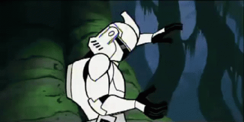 A Cartoon Drawing Of A Clone Trooper Standing In A Forest . GIF