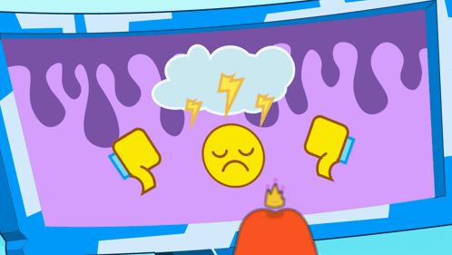 Cartoon Cloud With Lightning Bolts GIF