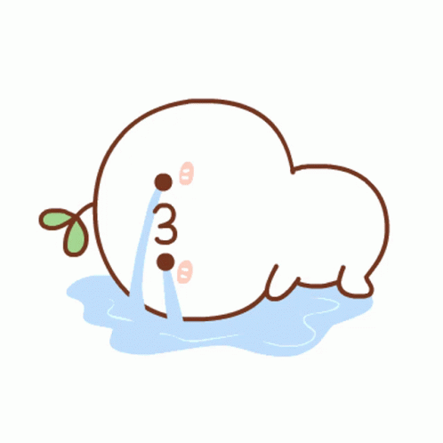 A Cartoon Drawing Of A Cloud With Tears Coming Out Of It 'S Eyes GIF