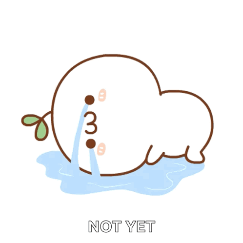 A Cartoon Drawing Of A Cloud With Tears Coming Out Of Its Eyes And The Words " Not Yet " Below It GIF