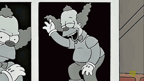 A Cartoon Drawing Of A Clown With The Letter S On The Bottom GIF