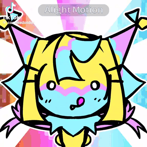 A Cartoon Drawing Of A Colorful Animal With The Words Alight Motion On The Bottom GIF