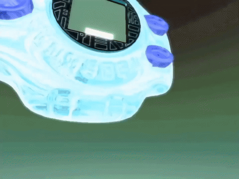 A Cartoon Drawing Of A Digital Watch With The Word Digimon On The Face GIF